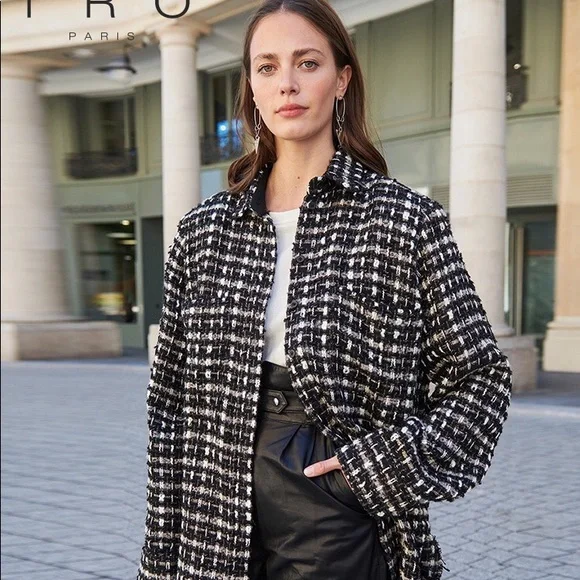 Iro Leopold Oversized Woven Tweed Overshirt